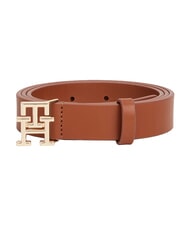 TOMMY HILFIGER TH LOGO Leather belt winter cognac - Belts - 6