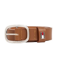 TOMMY HILFIGER TOMMY JEANS OVAL  Shortenable leather belt cognac - Belts - 4