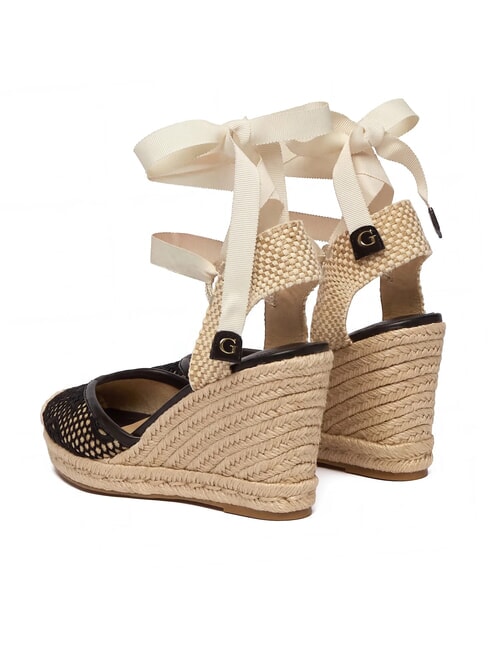 CHEYIN Espadrille sandals with 10 cm heel black natural - Women&rsquo;s shoes