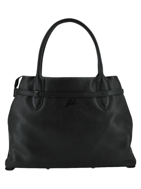 ELIF Medium leather clutch bag with shoulder strap black - Women&rsquo;s Bags
