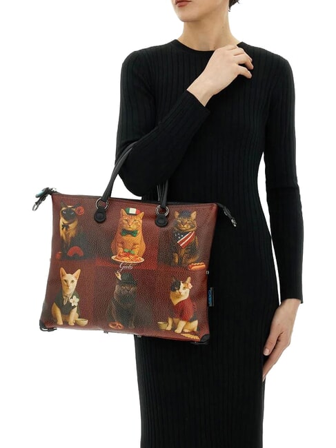 G3 PLUS Medium shopping bag, convertible worldwide cats red - Women&rsquo;s Bags