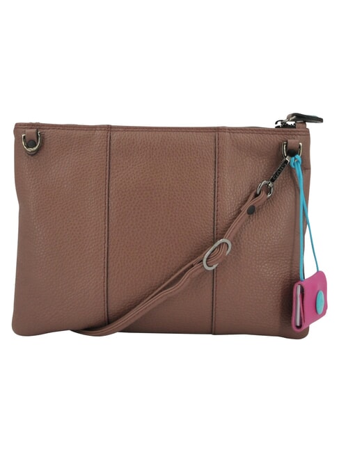 BEYONCE Medium leather clutch bag with shoulder strap balsamic - Women&rsquo;s Bags