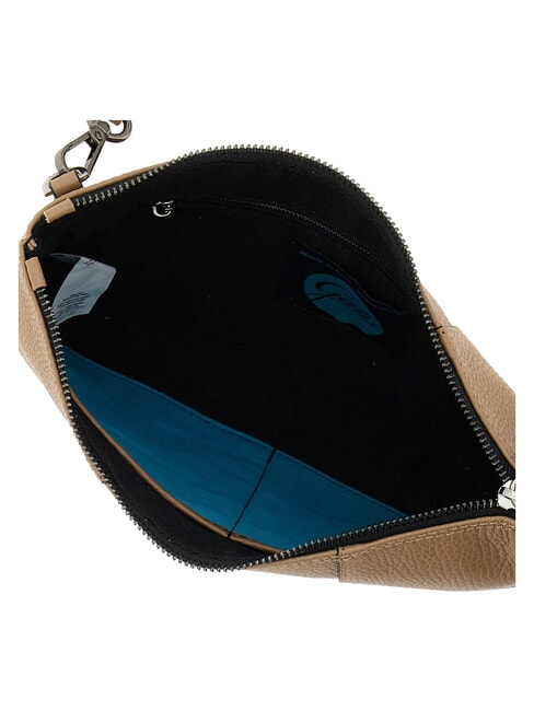 BEYONCE Medium leather clutch bag with shoulder strap cappuccino - Women&rsquo;s Bags