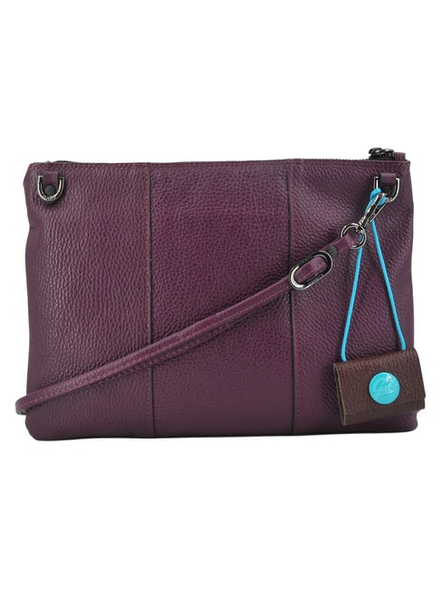 BEYONCE Medium leather clutch bag with shoulder strap imperial magenta - Women&rsquo;s Bags