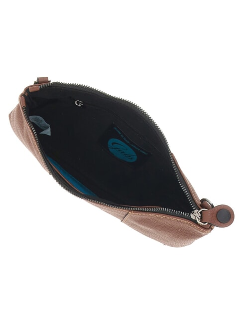 BEYONCE Medium leather clutch bag with shoulder strap dark leather - Women&rsquo;s Bags