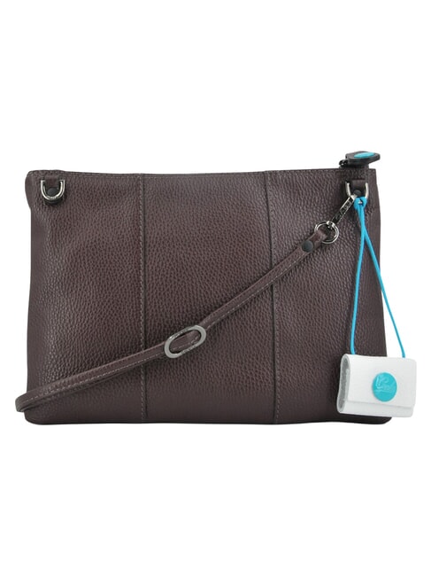 BEYONCE Medium leather clutch bag with shoulder strap mocha - Women&rsquo;s Bags