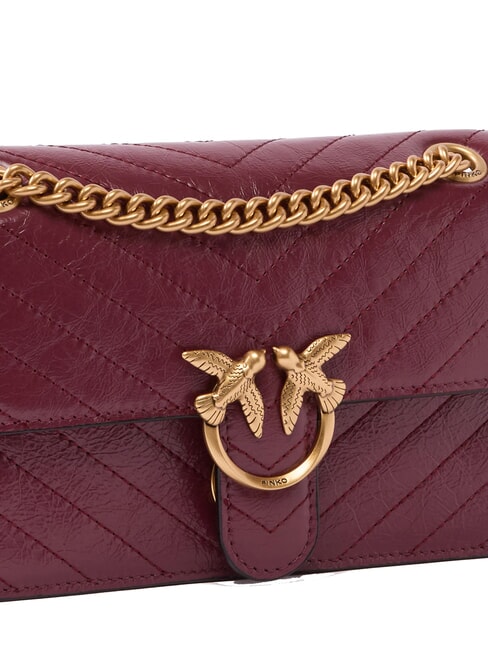 LOVE ONE LIGHT Mini quilted leather bag intense currant-antique gold - Women&rsquo;s Bags