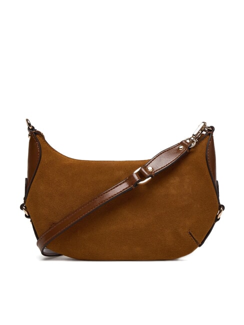 MARSHA Shoulder bag, in suede leather COGNAC - Women&rsquo;s Bags