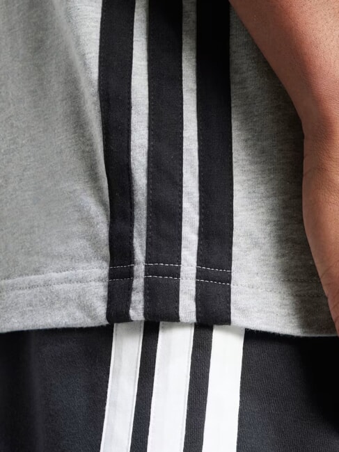 3 STRIPES Short-sleeved, crew-neck T-shirt grey - T-shirt