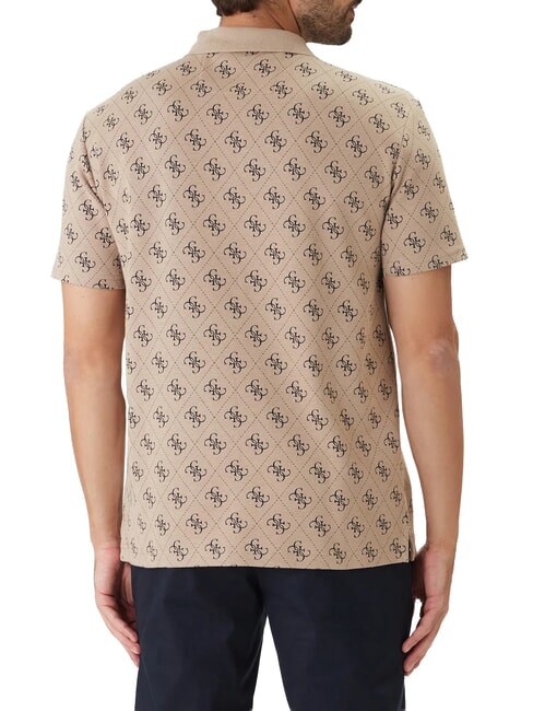 ALL OVER JACQUARD Pole taupe/blue aop 4g ja - Polo shirt