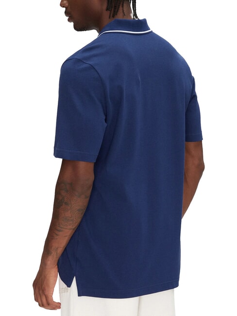 SMALL LOGO Short-sleeved polo shirt, pure cotton blue - Polo shirt