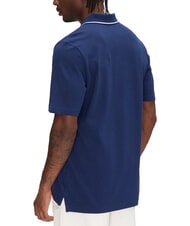 ADIDAS SMALL LOGO Short-sleeved polo shirt, pure cotton blue - Polo shirt - 2