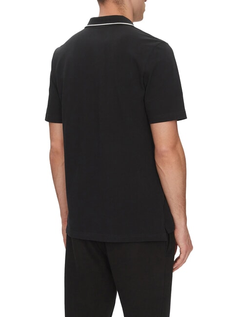 SMALL LOGO Short-sleeved polo shirt, pure cotton black - Polo shirt