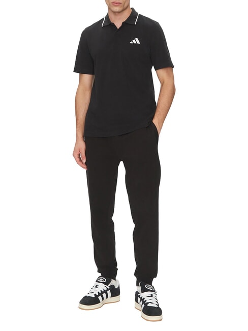 SMALL LOGO Short-sleeved polo shirt, pure cotton black - Polo shirt