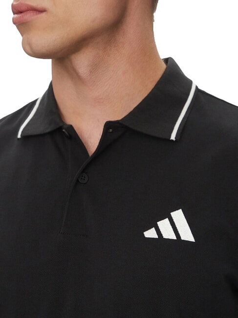 SMALL LOGO Short-sleeved polo shirt, pure cotton black - Polo shirt