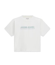 GUESS JEANS BOXY PRINT STAR Cotton T-Shirt purwhite - T-shirt - 3