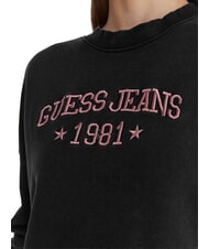 GUESS JEANS DROP BAKER CROP Cotton sweatshirt jet black multi - Women's Sweatshirts - 3