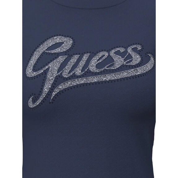 GLITTER LOGO Short-sleeved, glittery T-shirt blackened blue - T-shirt