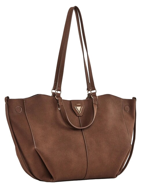 GOLENE Shoulder shopping bag, with removable clutch BROWN - Women&rsquo;s Bags