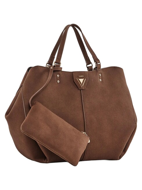 GOLENE Shoulder shopping bag, with removable clutch BROWN - Women&rsquo;s Bags
