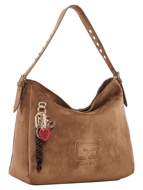 GRETA SUEDE Shoulder bag with charm sand - Women&rsquo;s Bags