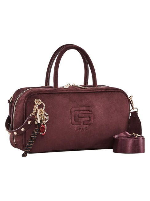 GRETA SUEDE Handbag with shoulder strap and charm burgundy - Women&rsquo;s Bags