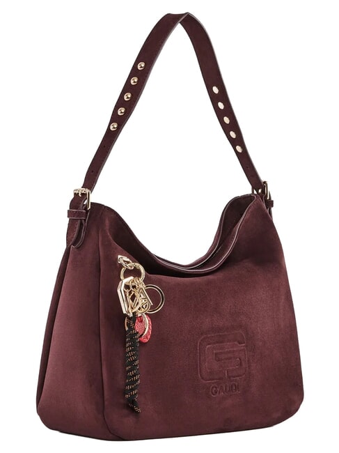 GRETA SUEDE Shoulder bag with charm burgundy - Women&rsquo;s Bags