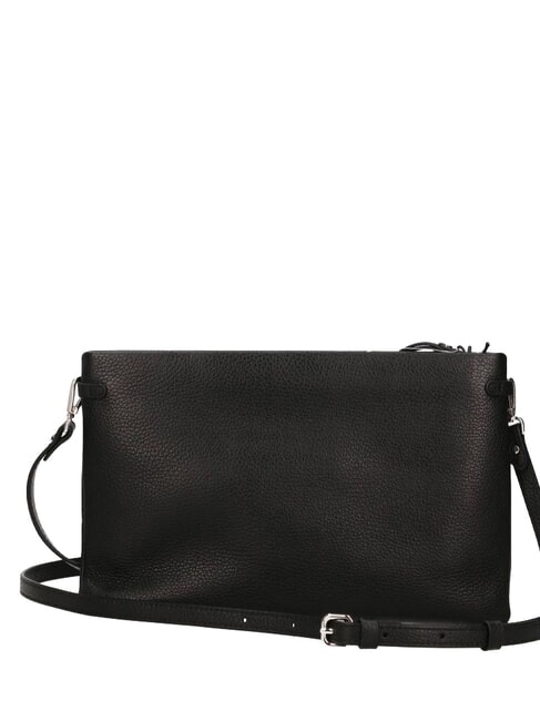 HERMY Leather clutch bag with shoulder strap Black - Women&rsquo;s Bags