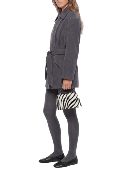 ALIFA Leather shoulder bag, with shoulder strap black and white zebra - Women&rsquo;s Bags
