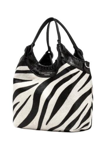 ALIFA Leather shoulder bag, with shoulder strap black and white zebra - Women&rsquo;s Bags
