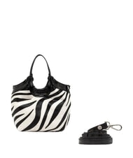 GIANNI CHIARINI ALIFA Leather shoulder bag, with shoulder strap black and white zebra - Women&rsquo;s Bags - 3