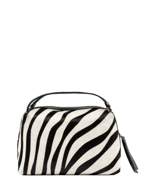 ALIFA Leather shoulder bag, with shoulder strap black and white zebra - Women&rsquo;s Bags