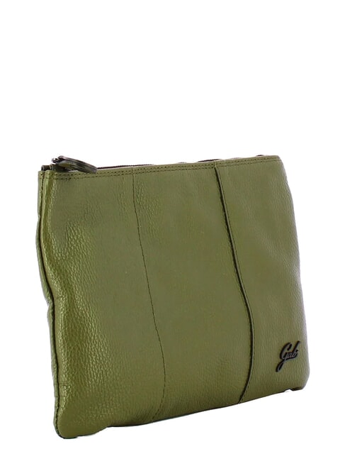 BEYONCE Medium leather clutch bag with shoulder strap forest green - Women&rsquo;s Bags
