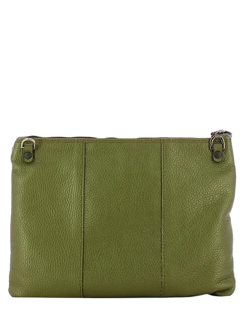 BEYONCE Medium leather clutch bag with shoulder strap forest green - Women&rsquo;s Bags