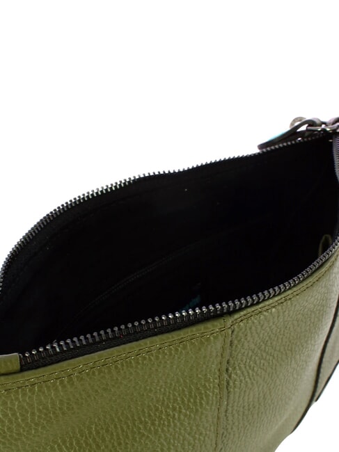 BEYONCE Medium leather clutch bag with shoulder strap forest green - Women&rsquo;s Bags