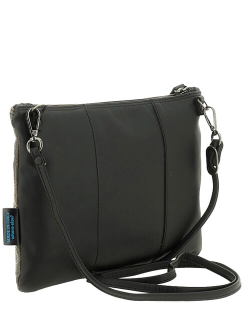 BEYONCE Leather clutch bag with shoulder strap worldwide dogs gray - Women&rsquo;s Bags