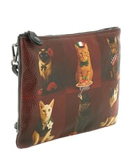 GABS BEYONCE Leather clutch bag with shoulder strap worldwide cats red - Women&rsquo;s Bags - 2