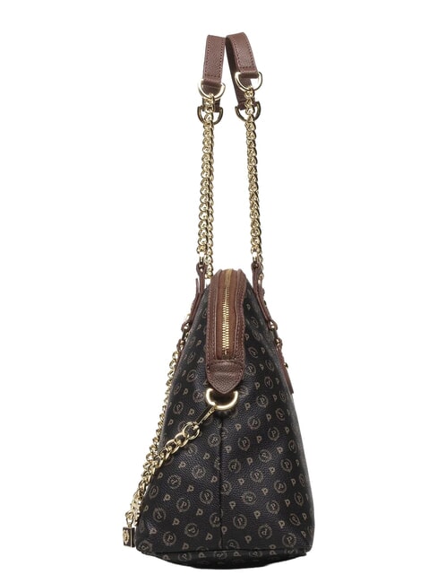 HERITAGE Dome shoulder bag with chain handles black brown - Women&rsquo;s Bags
