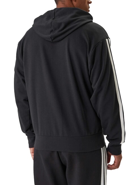 3 STRIPES Full zip sweatshirt with hood black - Sweatshirts