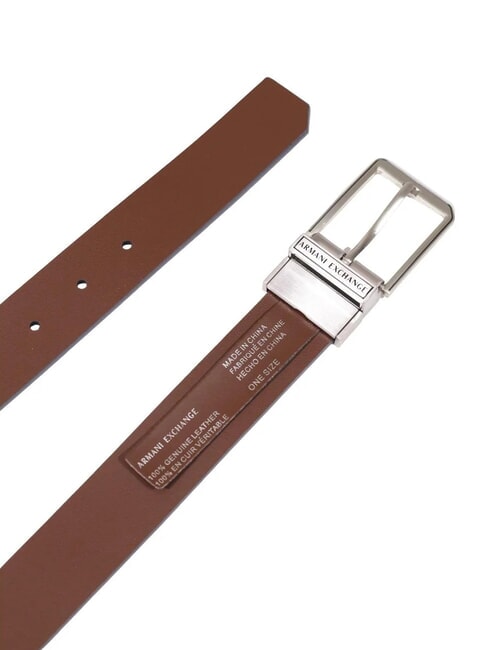 DOUBLE Reversible leather belt navy/dark brown - Belts