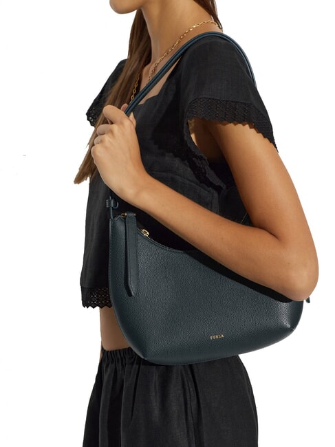 GOCCIA Hammered leather shoulder bag dark forest - Women&rsquo;s Bags