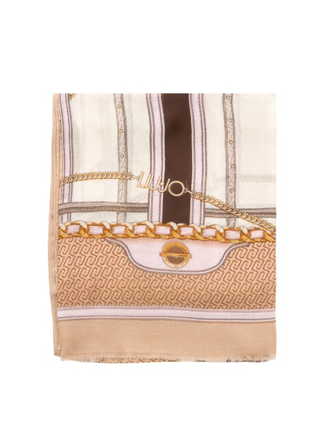 LOGO Printed scarf camel - Scarves