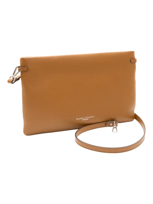 HERMY Leather clutch bag with shoulder strap walnuts - Women&rsquo;s Bags
