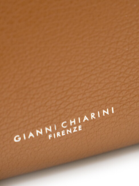 HERMY Leather clutch bag with shoulder strap walnuts - Women&rsquo;s Bags