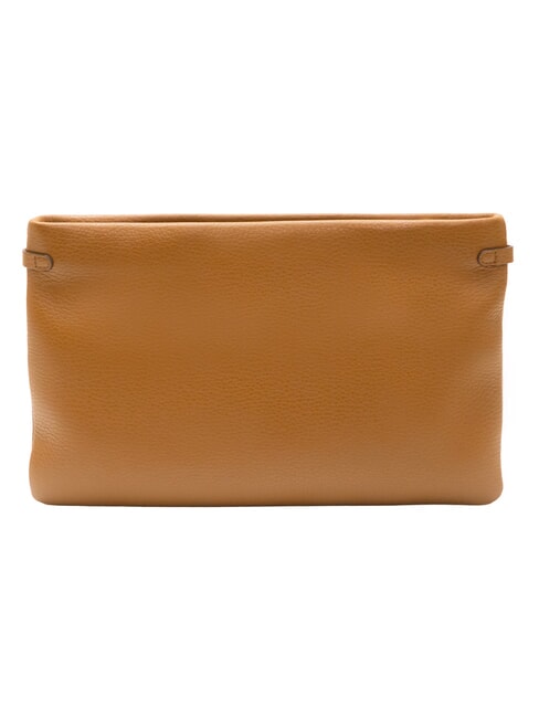 HERMY Leather clutch bag with shoulder strap walnuts - Women&rsquo;s Bags
