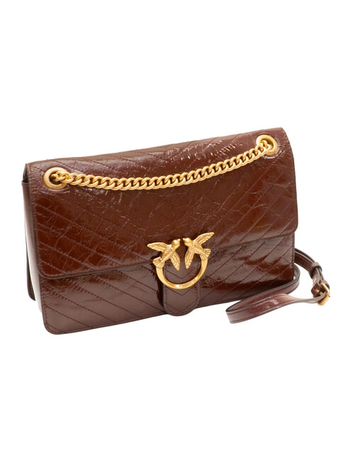 LOVE ONE LIGHT Medium quilted leather bag deep brown-antique gold - Women&rsquo;s Bags