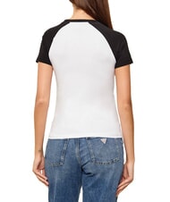 GUESS JEANS RAGLAN Cotton T-Shirt purwhite - T-shirt - 2