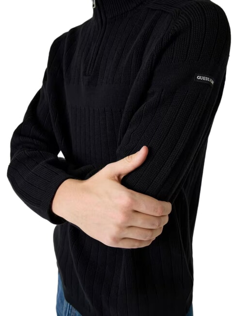 ZIP Cotton sweater jetbla - Men's Sweaters