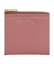 COCCINELLE METALLIC SOFT Small leather wallet winter rose - Women&rsquo;s Wallets - 3
