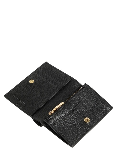 METALLIC SOFT Compact leather wallet Black - Women&rsquo;s Wallets